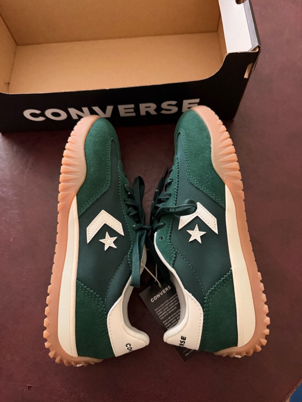 Converse Dark Green Suede Low-Top Sneakers with White Trim unisex men 6.5 women8 - Picture 6 of 7